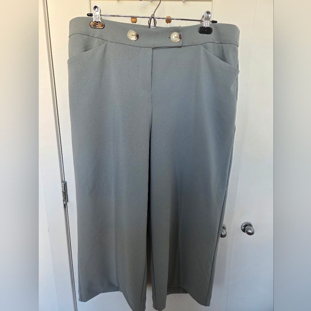 Addition Elle Wide-Leg Cropped Pants - 1X